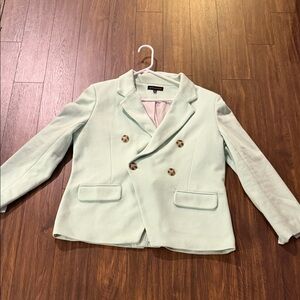 Elegant Mint Double-Breasted Blazer